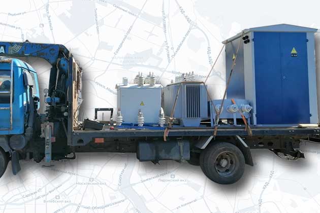 Доставка оборудования на машине с  манипулятором